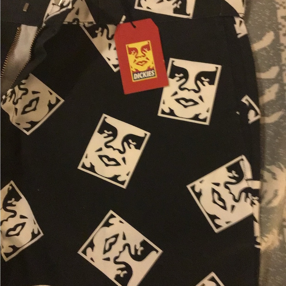 Obey Black and White Artistic Chinos